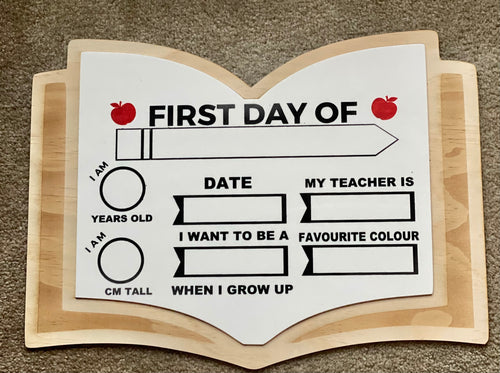 My first day book board